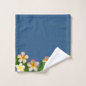 Plumeria Flowers on Award Blue Bad Handdoek (Wasdoekje)