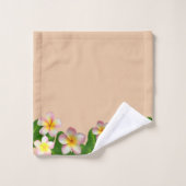 Plumeria Flowers on Champagne Beige Bath Towel Set Bad Handdoek (Wasdoekje)