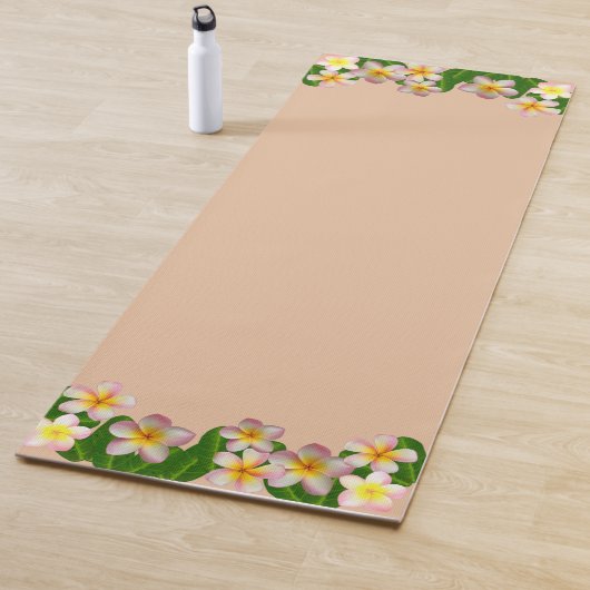 Plumeria Flowers on Champagne Beige Yogamat (In situ)