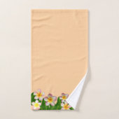 Plumeria Flowers on Light Peach Bad Handdoek (Handdoek)