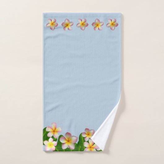 Plumeria Flowers op Light Blue Bath Towel Set Bad Handdoek (Handdoek)