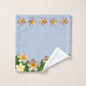 Plumeria Flowers op Light Blue Bath Towel Set Bad Handdoek (Wasdoekje)
