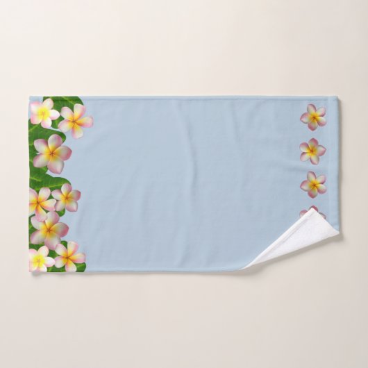 Plumeria Flowers op Light Blue Bath Towel Set Bad Handdoek (Handdoek)