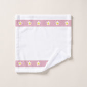 Plumeria Flowers op Light Roos Gold & White Bad Handdoek (Wasdoekje)