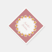 Plumeria Flowers op Roos Gold Birthday Servet (Hoek)
