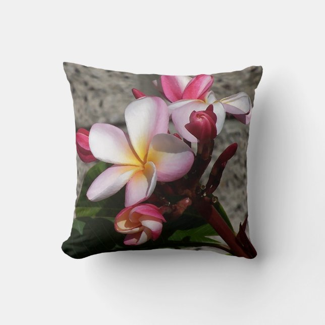 Plumeria Flowers Pillow Kussen (Voorkant)