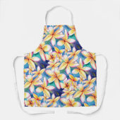Plumeria Flowers Tropical Island Kitchen Apron Schort (Voorkant)