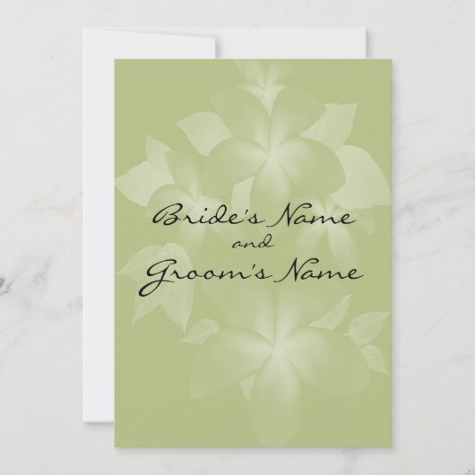 Plumeria Flowers Wedding Invitation Kaart (Voorkant)
