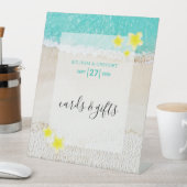Plumeria Frangipani Beach Wedding Cards Gifts Reclamebord Met Voetstuk (Insitu)