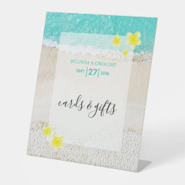 Plumeria Frangipani Beach Wedding Cards Gifts Reclamebord Met Voetstuk
