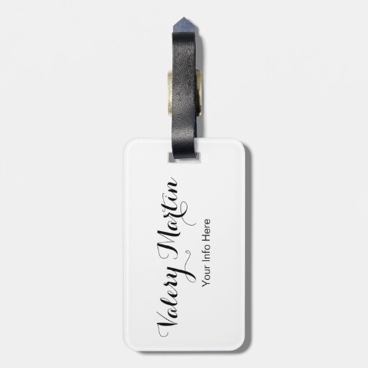 Plumeria Frangipani Bloem Tropisch Strand Monogram Bagagelabel (Achterkant verticaal)