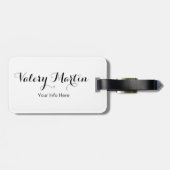 Plumeria Frangipani Bloem Tropisch Strand Monogram Bagagelabel (Achterkant horizontaal)