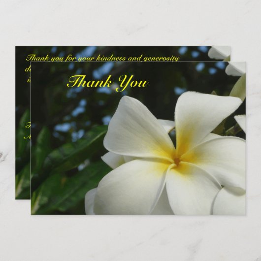 Plumeria Frangipani - Bloemsympathie Hartelijk dan Bedankkaart (Voorkant / Achterkant)