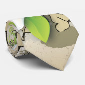  Plumeria/Frangipani en Ivy beige stropdas (Opgerold)