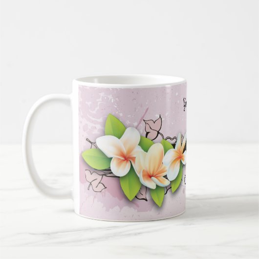  Plumeria/Frangipani en Ivy Roze mok (Links)
