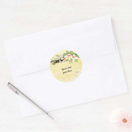  plumeria/frangipani en klimgeel sticker (Envelop)