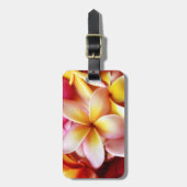 Plumeria Frangipani Hawaii Flower Gepersonaliseerd Bagagelabel (Voorkant verticaal)