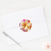 Plumeria Frangipani Hawaii Flower Gepersonaliseerd Ronde Sticker (Envelop)