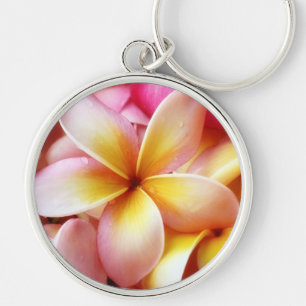 Plumeria Frangipani Hawaii Flower Gepersonaliseerd Sleutelhanger
