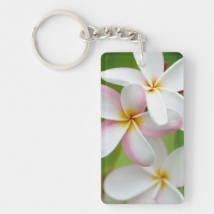 Plumeria Frangipani Hawaii Flower Gepersonaliseerd Sleutelhanger