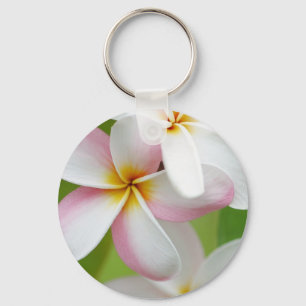 Plumeria Frangipani Hawaii Flower Gepersonaliseerd Sleutelhanger