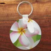 Plumeria Frangipani Hawaii Flower Gepersonaliseerd Sleutelhanger (Voorkant)