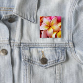 Plumeria Frangipani Hawaii Flower Gepersonaliseerd Vierkante Button 5,1 Cm (In situ)