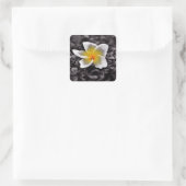 Plumeria Frangipani Hawaii Flower Vierkante Sticker (Tas)