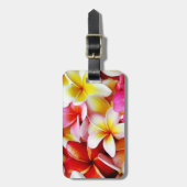 Plumeria Frangipani Hawaii Gepersonaliseerd Bagagelabel (Voorkant verticaal)