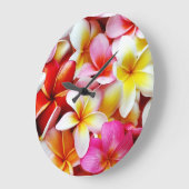 Plumeria Frangipani Hawaii Gepersonaliseerd Grote Klok (Hoek)