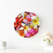 Plumeria Frangipani Hawaii Gepersonaliseerd Grote Klok (Huis)