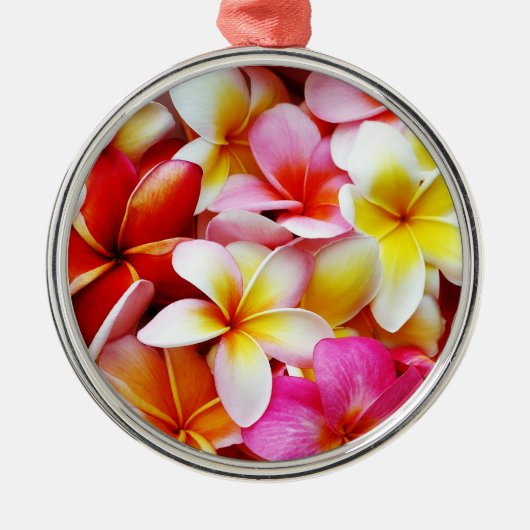 Plumeria Frangipani Hawaii Gepersonaliseerd Metalen Ornament (Voorkant)