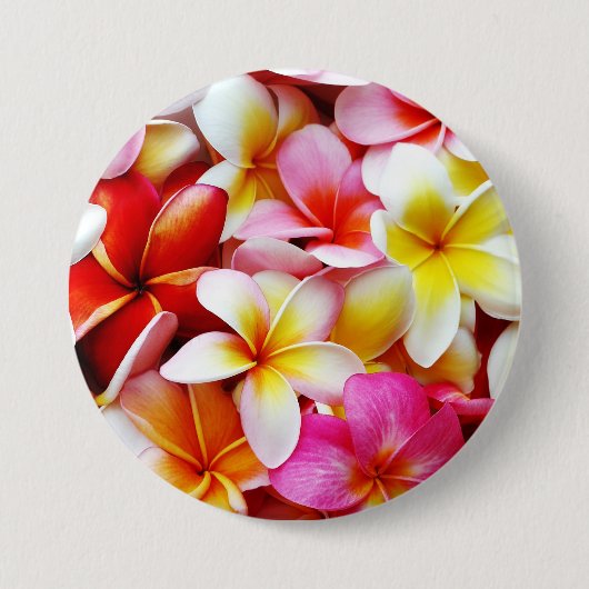 Plumeria Frangipani Hawaii Gepersonaliseerd Ronde Button 7,6 Cm (Voorkant)
