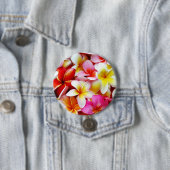 Plumeria Frangipani Hawaii Gepersonaliseerd Ronde Button 7,6 Cm (In situ)