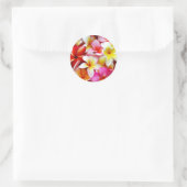Plumeria Frangipani Hawaii Gepersonaliseerd Ronde Sticker (Tas)