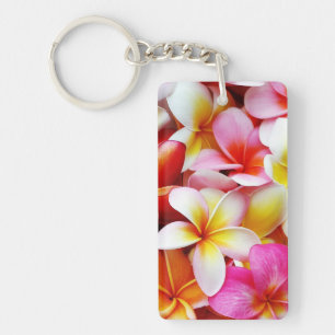 Plumeria Frangipani Hawaii Gepersonaliseerd Sleutelhanger