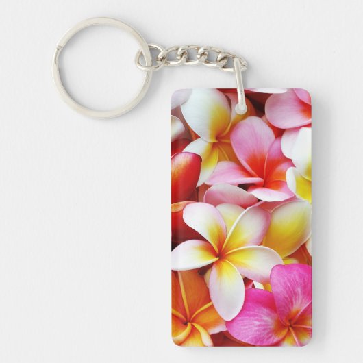 Plumeria Frangipani Hawaii Gepersonaliseerd Sleutelhanger (Voorkant)