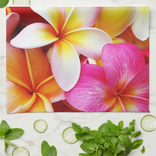Plumeria Frangipani Hawaii Gepersonaliseerd Theedoek (Gevouwen)