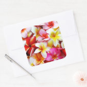 Plumeria Frangipani Hawaii Gepersonaliseerd Vierkante Sticker (Envelop)