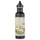  Plumeria/Frangipani & Ivy beige flesje Waterfles (Links)