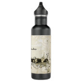  Plumeria/Frangipani & Ivy beige flesje Waterfles (Rechts)