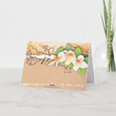 plumeria / frangipani & ivy sinaasappel Dank u Bedankkaart (Achterkant)