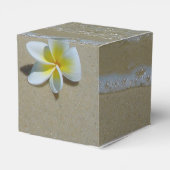 Plumeria Frangipani op zand bruiloft Bedankdoosjes (Achterkant)