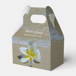 Plumeria Frangipani op zand bruiloft Bedankdoosjes