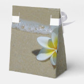 Plumeria Frangipani op zand bruiloft Bedankdoosjes (Achterkant)