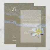 Plumeria Frangipani op zand bruiloft Bedankkaart (Voorkant / Achterkant)