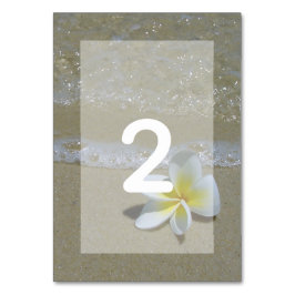 Plumeria Frangipani op zand bruiloft Kaart