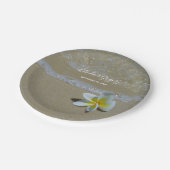 Plumeria Frangipani op zand bruiloft Papieren Bordje (Gekanteld)