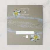Plumeria Frangipani op zand bruiloft Plaatskaartje (Buitenkant ongevouwen)