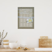 Plumeria Frangipani op zand bruiloft Poster (Keuken)